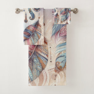 Dreamcatcher in a Bohemian theme Bath Towel Set