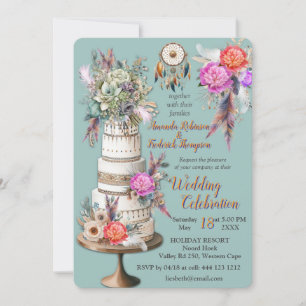Dreamcatcher in a Bohemian theme Invitation