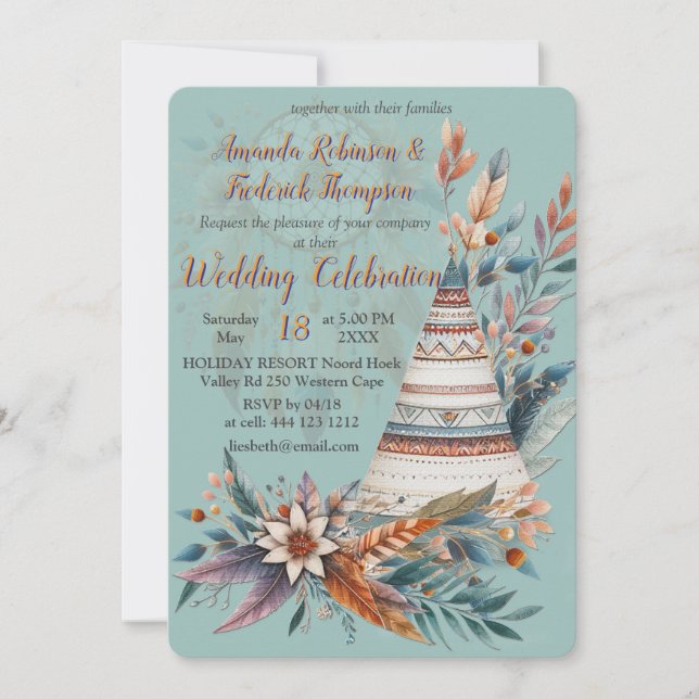 Dreamcatcher in a Bohemian theme Invitation (Front)