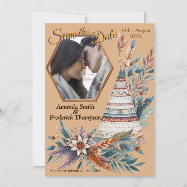 Dreamcatcher in a Bohemian theme Invitation (Front)