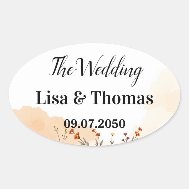 Dreamcatcher Macrame Wedding Oval Sticker (Front)