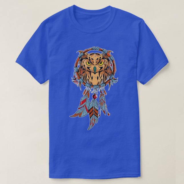 Dreamcatcher Owl Forest Bird Animal Predator Owl  T-Shirt (Design Front)