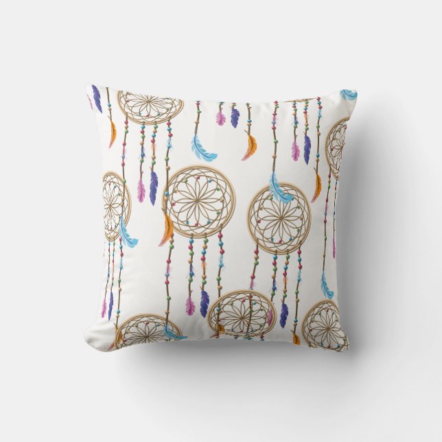 Dreamcatcher Pattern Throw Pillow (Front)