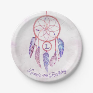 Dreamcatcher Sleepover Birthday Party Paper Plate