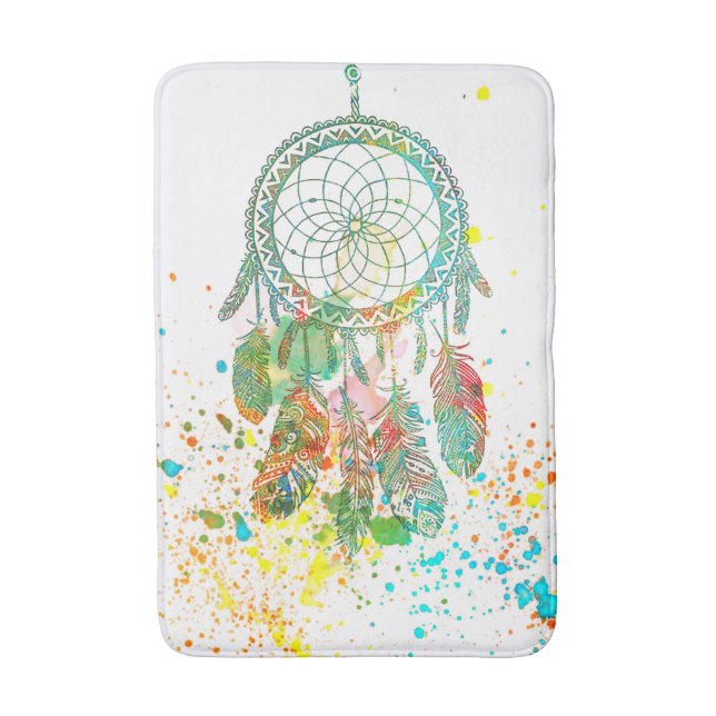 Dreamcatcher splatter bath mat (Front Vertical)