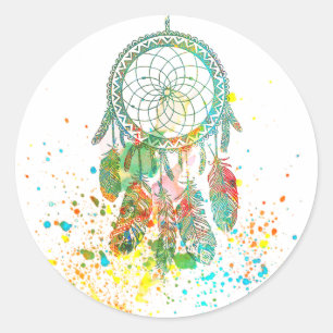 Dreamcatcher splatter classic round sticker