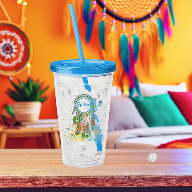 Dreamcatcher splatter personalized  acrylic tumbler (Creator Uploaded)