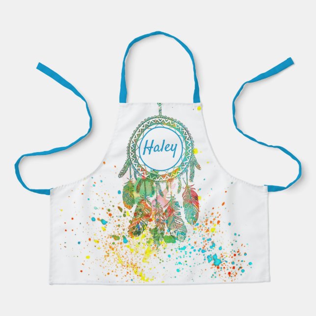 Dreamcatcher splatter personalized  apron (Front)