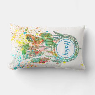 Dreamcatcher splatter personalized lumbar pillow