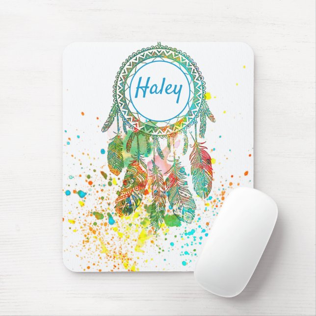 Dreamcatcher splatter personalized  mouse pad (With Mouse)