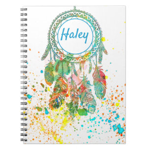 Dreamcatcher splatter personalized  notebook