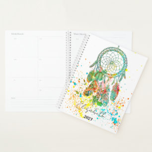 Dreamcatcher splatter personalized planner