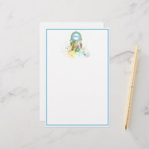 Dreamcatcher splatter personalized   stationery