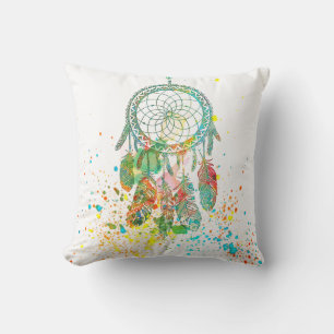 Dreamcatcher splatter throw pillow