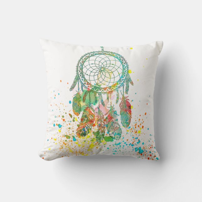 Dreamcatcher splatter throw pillow (Front)