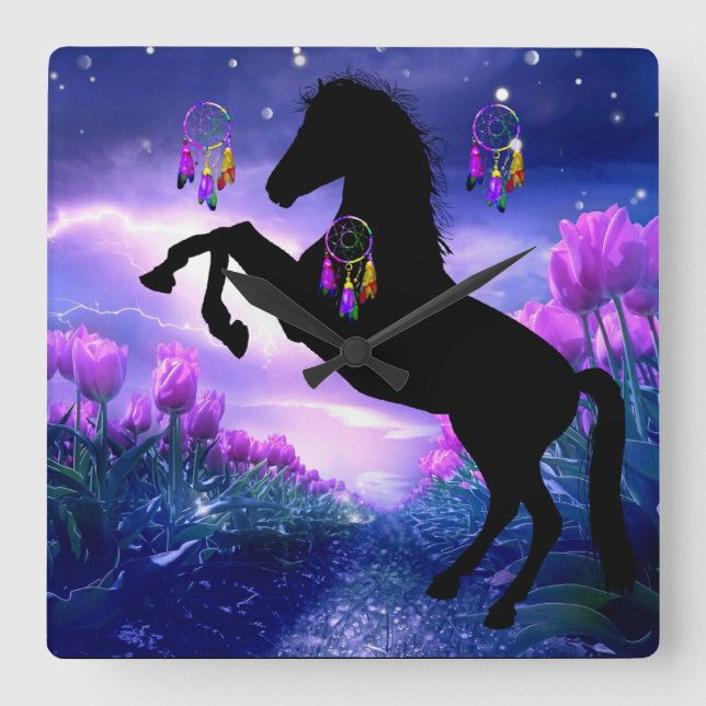 Dreamcatcher Square Wall Clock (Front)