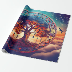Dreamcatcher Tree of Life, Spiritual Explosion Wrapping Paper