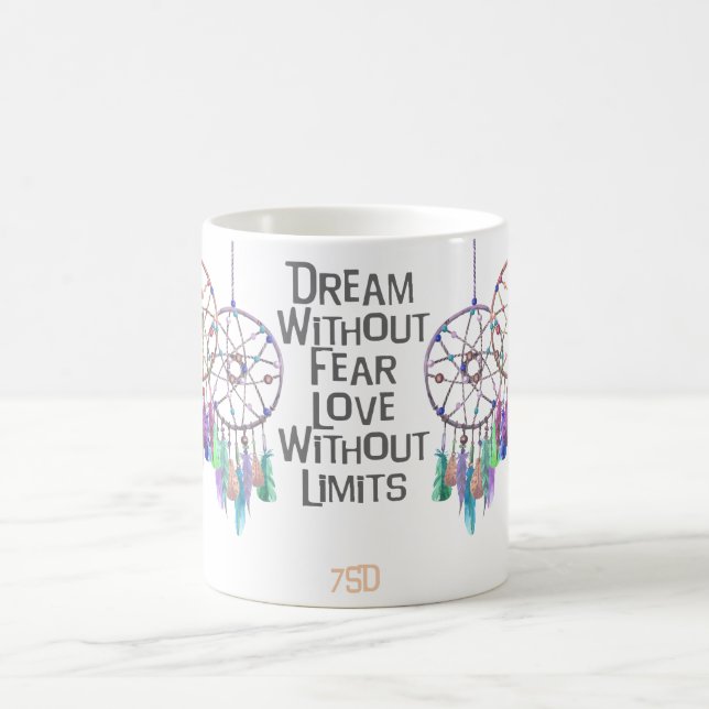 Dreamcatcher Watercolor Quote Coffee Mug (Center)