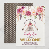 Dreamcatcher WILD ONE Boho Floral Birthday Party