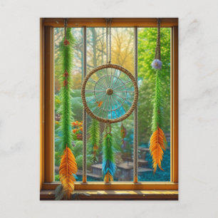 Dreamcatcher with Blue, Green and Orange Feathers  Postcard