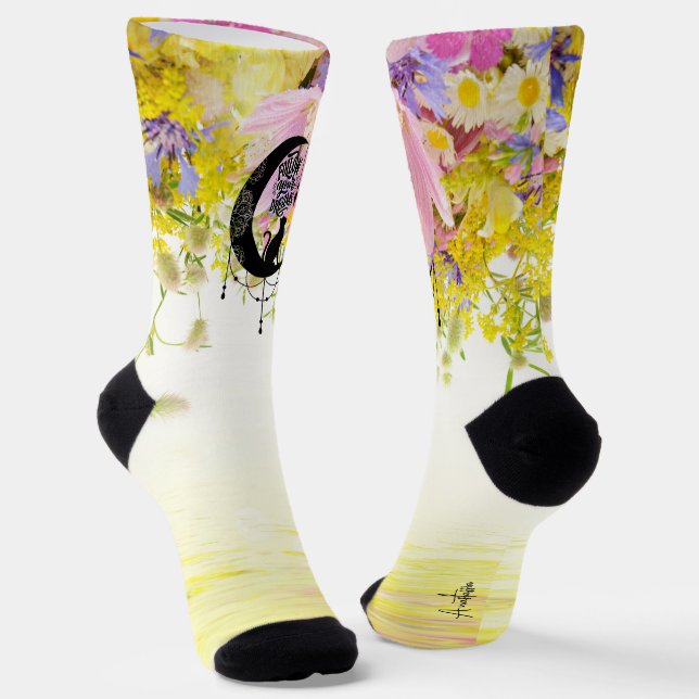 Dreamcatcher with cat | Follow your dreams custom Socks (Angled)