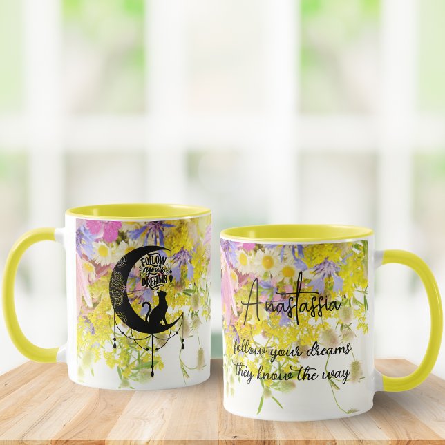 Dreamcatcher with cat | Follow your dreams Mug (Creator Uploaded)