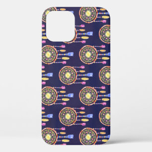 Dreamcatchers Feathers Watercolor Seamless Texture iPhone 12 Case