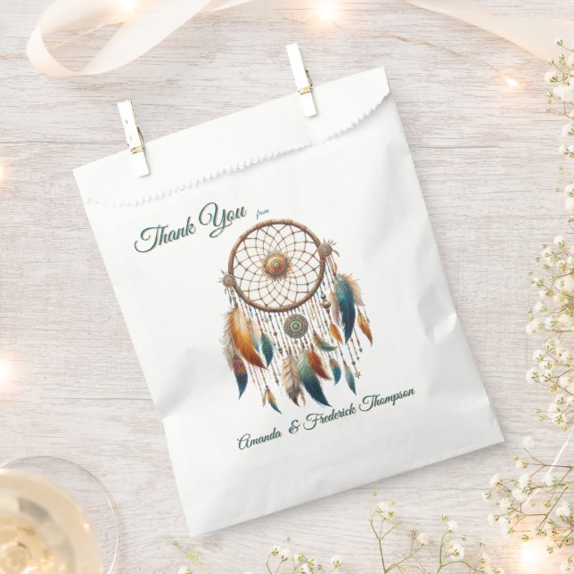 Dreamcatchers in a Bohemian theme Favour Bag (Clipped)