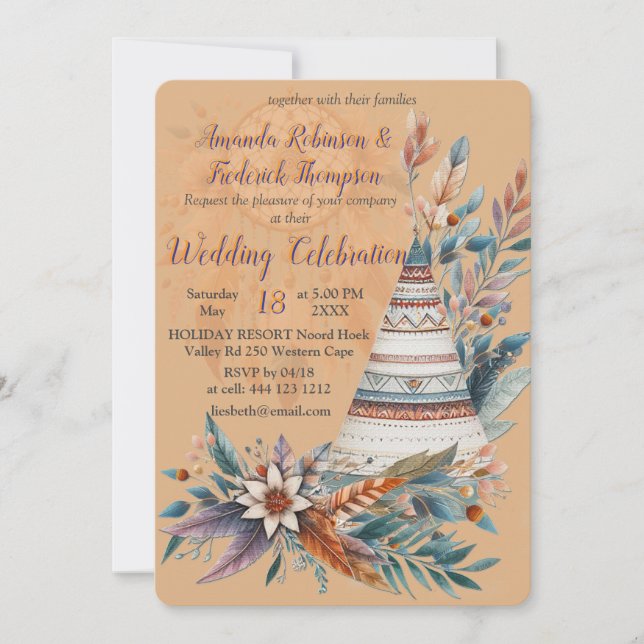 Dreamcatchers in a Bohemian theme Invitation (Front)