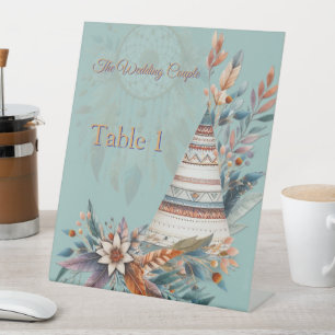 Dreamcatchers in a Bohemian theme Pedestal Sign