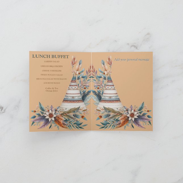 Dreamcaters in a Bohemian theme Invitation (Inside)