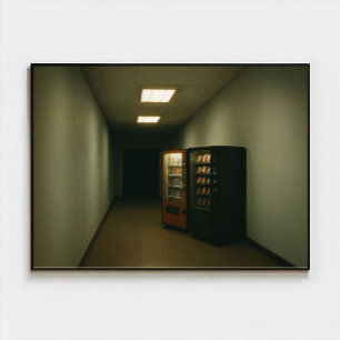 Dreamcore Liminal Hallway with Vending Machine Photo Print