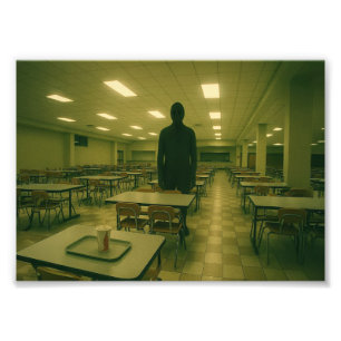 Dreamcore School Cafeteria with Entity – Liminal Photo Print