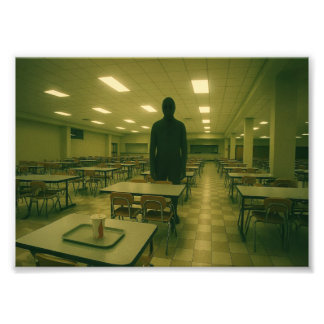Dreamcore School Cafeteria with Entity – Liminal Photo Print