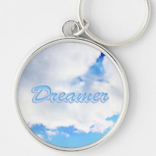 Dreamer Puffy White Clouds and Blue Sky Keychain