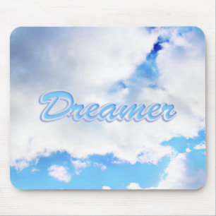Dreamer Puffy White Clouds and Blue Sky Mouse Pad
