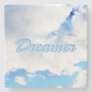 Dreamer Puffy White Clouds and Blue Sky Stone Coaster