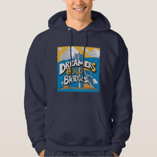 Dreamers Build Bridges: Vibrant Connection Design Hoodie