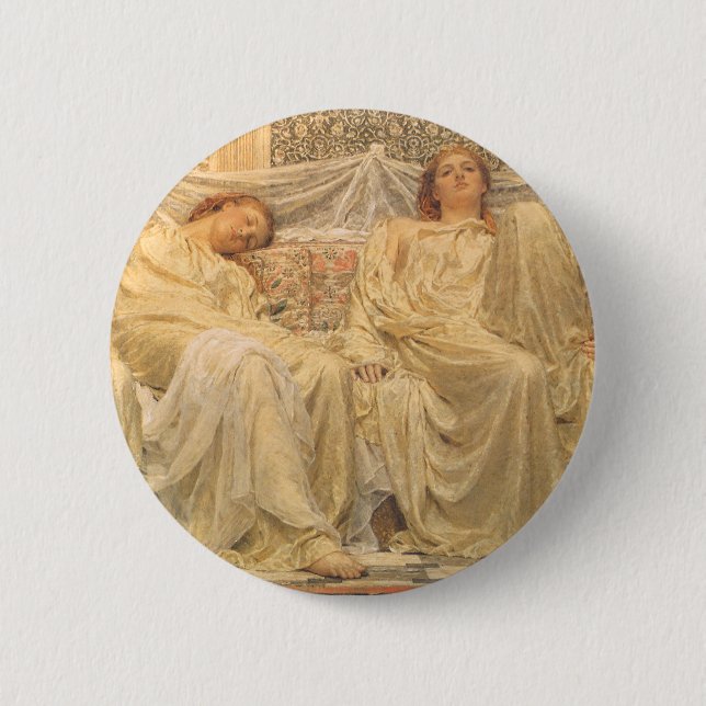 Dreamers by Albert Joseph Moore, Victorian Art 2 Inch Round Button (Front)