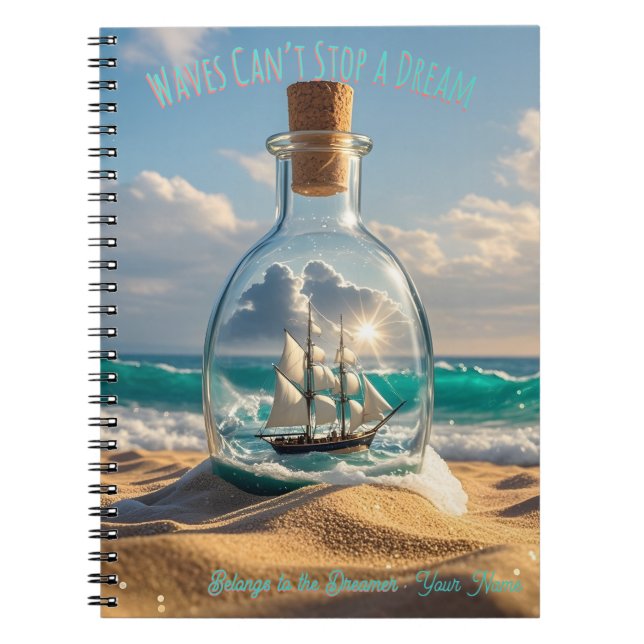 ⛵ Dreamer's Journal - Waves Can't Stop Dreams (Front)