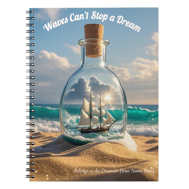 ⛵ Dreamer's Journal - Waves Can't Stop Dreams (Front)