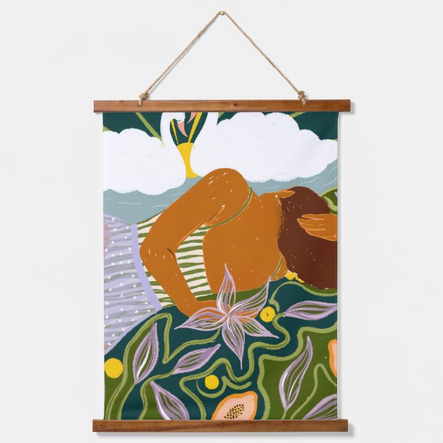 Dreamer's Swan Clouds Hanging Tapestry (Front)