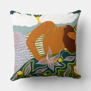 Dreamer's Swan Clouds Throw Pillow