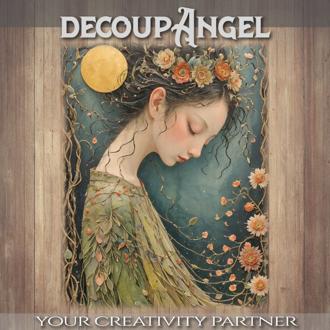 Dreaming Amid Moonlit Flowers - Decoupage - Tissue Paper (Creator Uploaded)