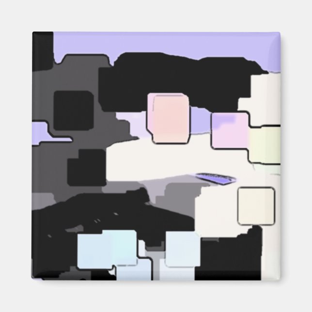 "Dreaming Blue" Geometric Art Magnet (Front)