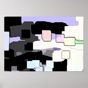 "Dreaming Blue" Geometric Art Poster