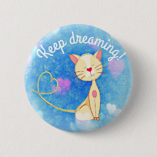 Dreaming Cat 2 Inch Round Button