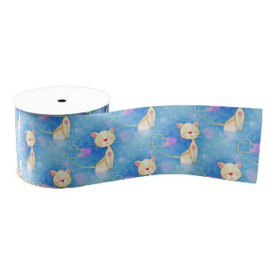 Dreaming Cat Grosgrain Ribbon