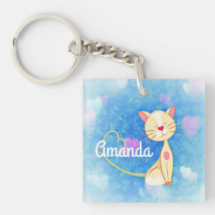 Dreaming Cat Keychain