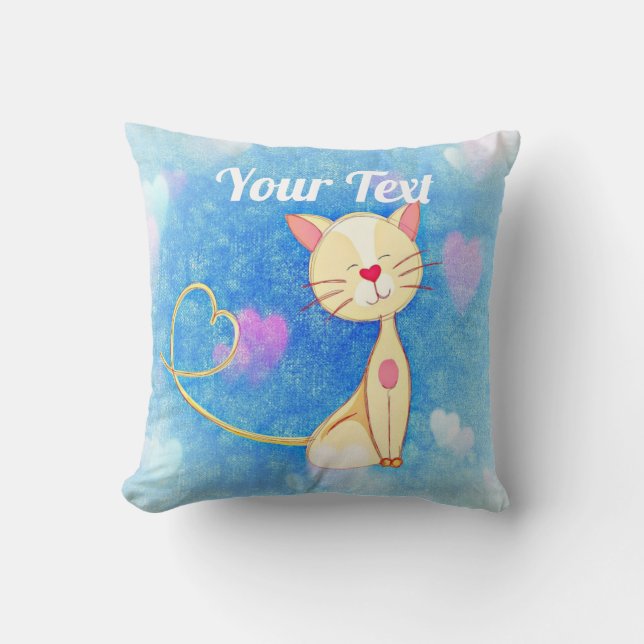 Dreaming Cat Throw Pillow (Front)